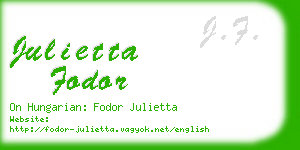 julietta fodor business card